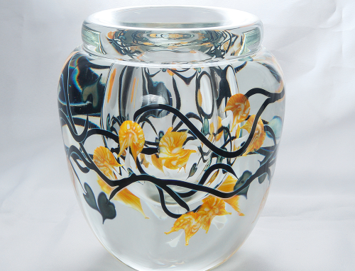 Off The Vine Mango Bleeding Heart Vase