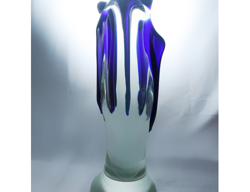 Cobalt Ribbed Sculpture