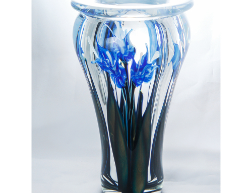 Blue Bleeding Heart Cluster Vase